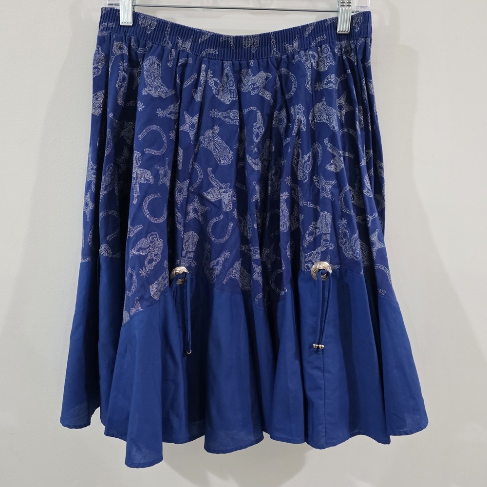 Malco Modes Womens Pleated Skirt Size Medium Cowgirl Rodeo Western Line Dancing